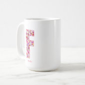 Personalized Initial | Floral Letter F Monogram Koffiemok (Voorkant links)