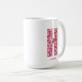 Personalized Initial | Floral Letter H Monogram Koffiemok (Voorkant rechts)