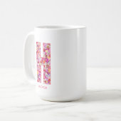 Personalized Initial | Floral Letter H Monogram Koffiemok (Voorkant links)
