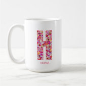 Personalized Initial | Floral Letter H Monogram  Koffiemok (Links)