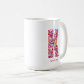 Personalized Initial | Floral Letter K Monogram  Koffiemok (Voorkant rechts)