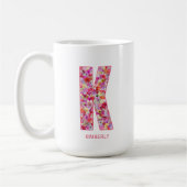 Personalized Initial | Floral Letter K Monogram  Koffiemok (Links)