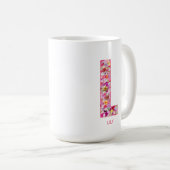 Personalized Initial | Floral Letter L Monogram Koffiemok (Voorkant rechts)