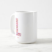 Personalized Initial | Floral Letter L Monogram Koffiemok (Voorkant links)