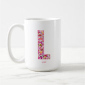 Personalized Initial | Floral Letter L Monogram  Koffiemok (Links)