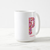 Personalized Initial | Floral Letter P Monogram  Koffiemok (Voorkant rechts)