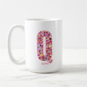 Personalized Initial | Floral Letter Q Monogram  Koffiemok (Links)