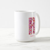 Personalized Initial | Floral Letter R Monogram Koffiemok (Voorkant rechts)