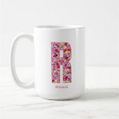 Personalized Initial | Floral Letter R Monogram Koffiemok (Links)