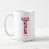 Personalized Initial | Floral Letter R Monogram  Koffiemok (Links)