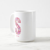 Personalized Initial | Floral Letter S Monogram Koffiemok (Voorkant links)