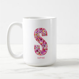 Personalized Initial | Floral Letter S Monogram Koffiemok