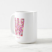 Personalized Initial | Floral Letter W Monogram  Koffiemok (Voorkant links)