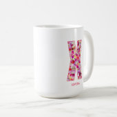 Personalized Initial | Floral Letter X Monogram Koffiemok (Voorkant rechts)