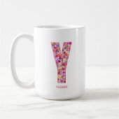Personalized Initial | Floral Letter Y Monogram Koffiemok (Links)