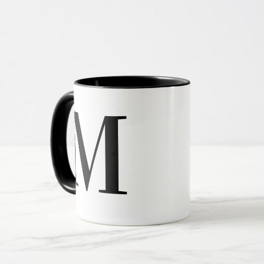 Personalized initial M Mug Monogrammed Gift Mok (Voorkant links)