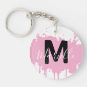 Personalized Initial & Name Acrylic Bag Charm Sleutelhanger (Voorkant)