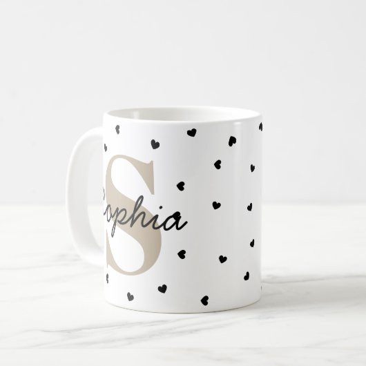 Personalized Initial & Name Mug – Gift Cup Koffiemok (Voorkant links)