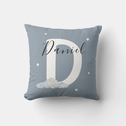 Personalized Initial Name Nursery Throw Pillow Kussen (Voorkant)