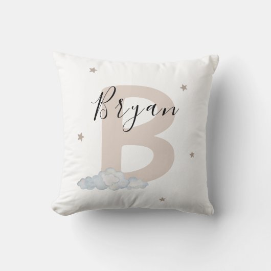Personalized Initial Pillow for Boys Custom Name Kussen (Voorkant)