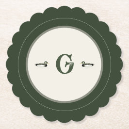 Personalized Initial Vintage Duck Coaster Kartonnen Onderzetters