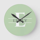 Personalized Initial Wall Clock, Custom Name Clock Ronde Klok (Voorkant)