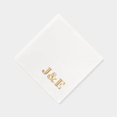 Personalized Initials Monogram Wedding Reception Folie Servetten (Rechts)