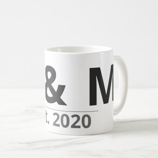 Personalized Initials Mug – Custom Letters & Year Koffiemok (Voorkant rechts)