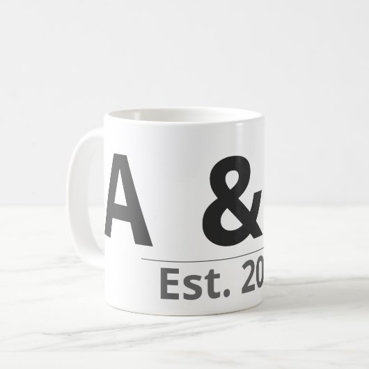 Personalized Initials Mug – Custom Letters & Year  Koffiemok (Voorkant links)
