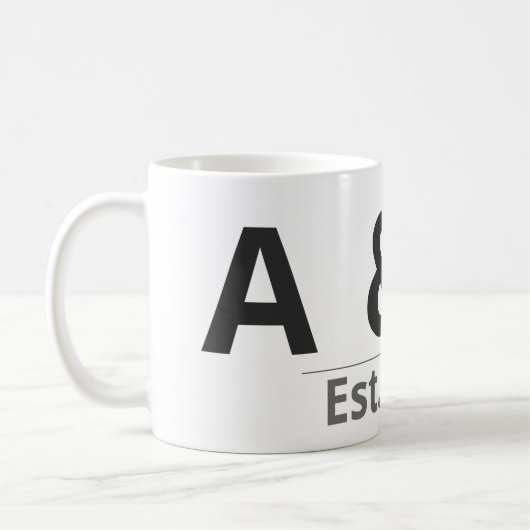 Personalized Initials Mug – Custom Letters & Year  Koffiemok (Links)
