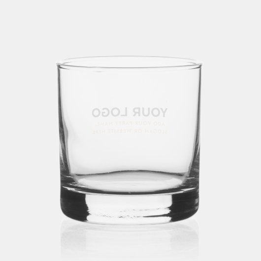 Personalized Inline Logo and Text Simple Glasses Whisky Glas (Achterkant)