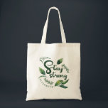 Personalized Inspirational Quote with Green Leaves Tote Bag<br><div class="desc">Beautiful botanical design featuring elegant green watercolor leaves surrounding a customizable inspirational quote. The text can be personalized with your own message, name, affirmation, or motivational phrase, making it perfect for meaningful gifts, encouragement messages, or positive daily reminders. With its calming green tones and natural leaf illustrations, this design combines...</div>