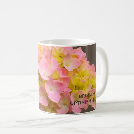 Personalized Inspirational Spring Hydrangea Flower Koffiemok (Voorkant rechts)