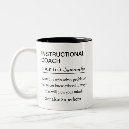 Personalized Instructional Coach Definition Tweekleurige Koffiemok (Links)