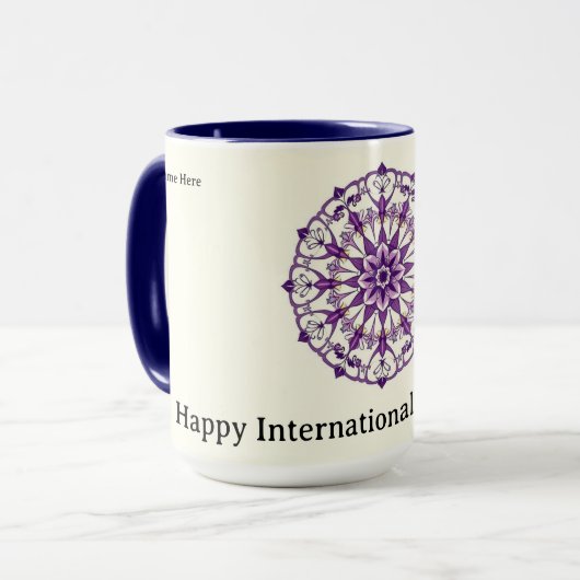 Personalized International Women's Day Floral Mok (Voorkant links)