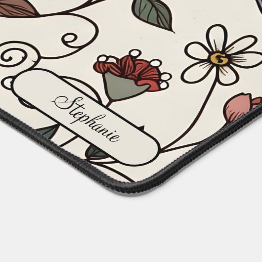 Personalized Intricate Floral Vine Workspace Bureaumat (Hoek)