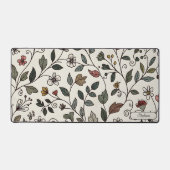 Personalized Intricate Floral Vine Workspace Bureaumat (Voorkant)