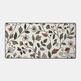 Personalized Intricate Floral Vine Workspace Bureaumat