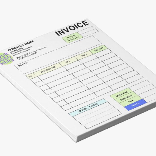 Personalized Invoice Order Form & Business Logo Notitieblok