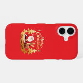 Personalized iPhone Christmas Santa Reindeer Case 16 Hoesje (Achterkant horizontaal)