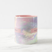 Personalized Iridescent Pastel Cloud Sky Tweekleurige Koffiemok (Center)