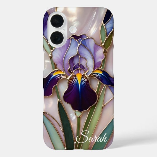 Personalized Iris Flower Phone Case Elegant (Achterkant)