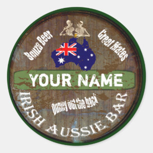 Personalized Irish Australian pub sign Ronde Sticker