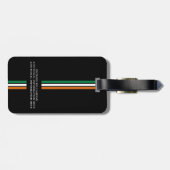 Personalized Irish Flag Patriotic Ireland Stripes Bagagelabel (Achterkant horizontaal)