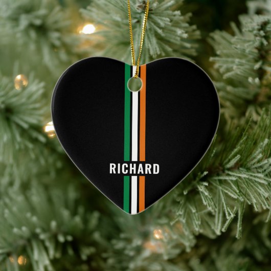 Personalized Irish Flag Patriotic Ireland Stripes Keramisch Ornament (Boom)
