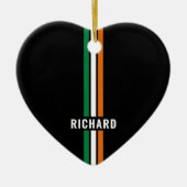 Personalized Irish Flag Patriotic Ireland Stripes Keramisch Ornament (Voorkant)