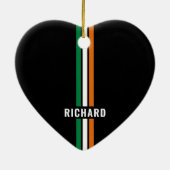Personalized Irish Flag Patriotic Ireland Stripes Keramisch Ornament (Achterkant)