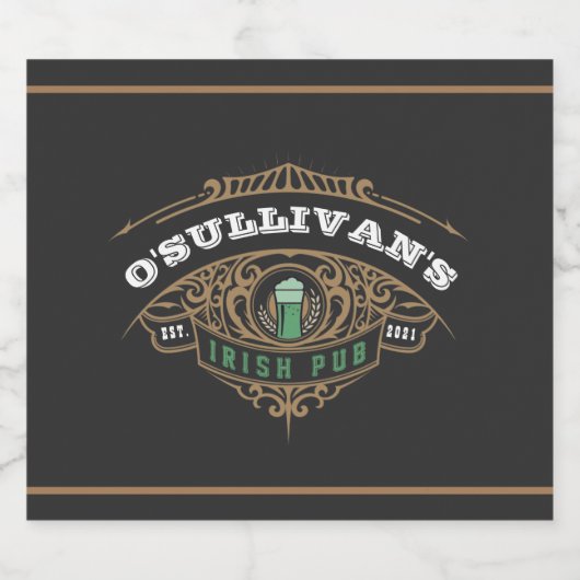 Personalized Irish Pub Bier Etiket (Enkel label)