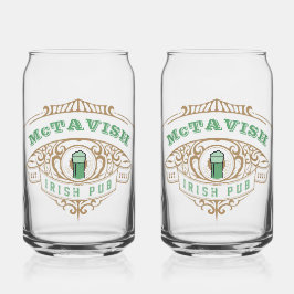Personalized Irish Pub Blikvorm Glas
