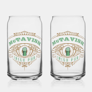 Personalized Irish Pub Blikvorm Glas